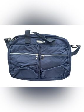 Bella Russo 17" Laptop Bag Navy Blue Multi Pocket Work Tote